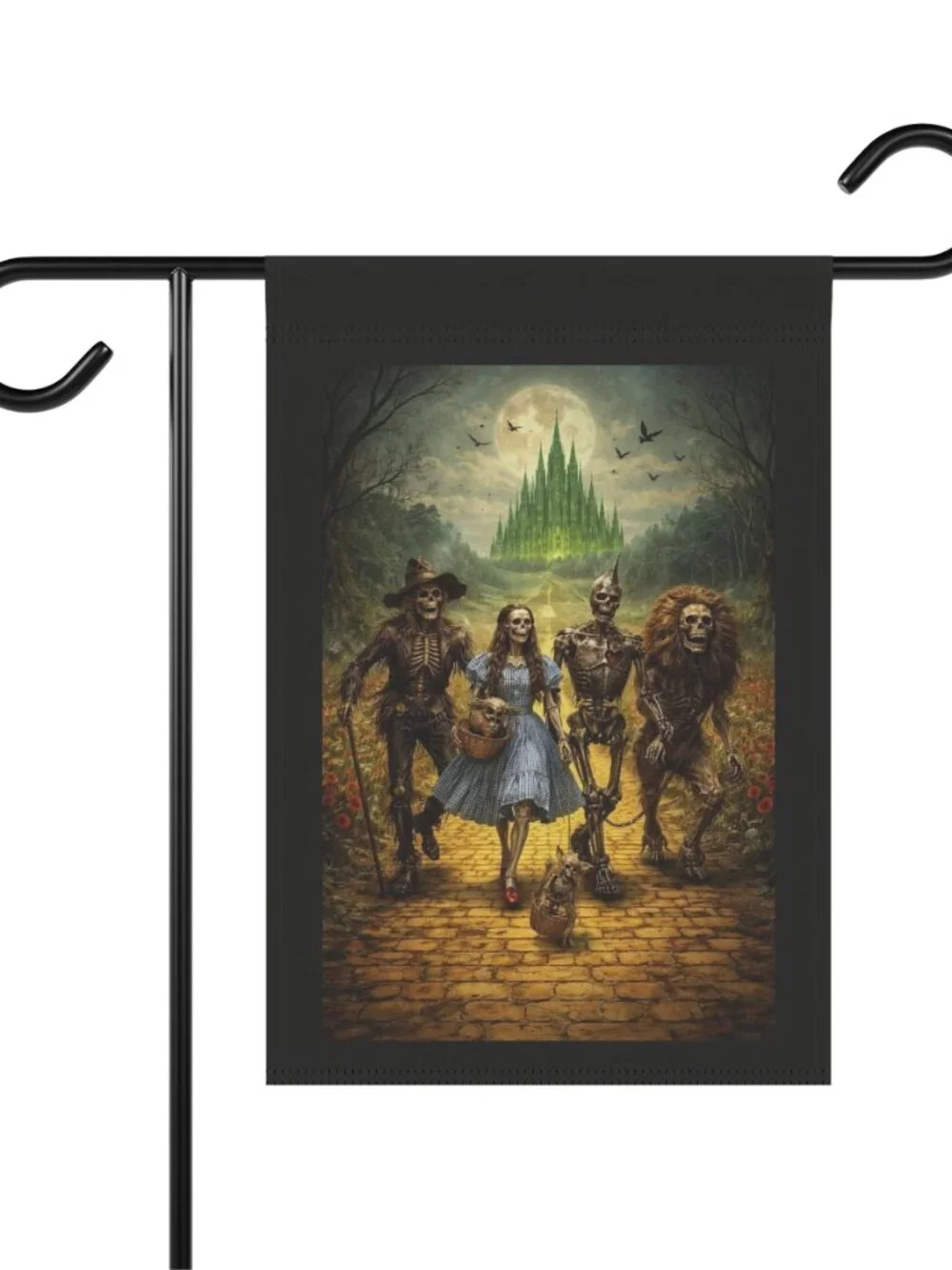 Halloween Wizard of Oz Garden Flag Skeleton Scarecrow Lion